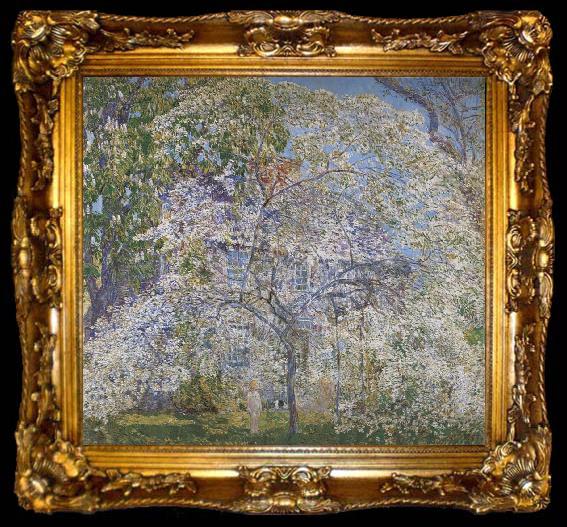 framed  Childe Hassam Spring,The Dogwood Tree, ta009-2